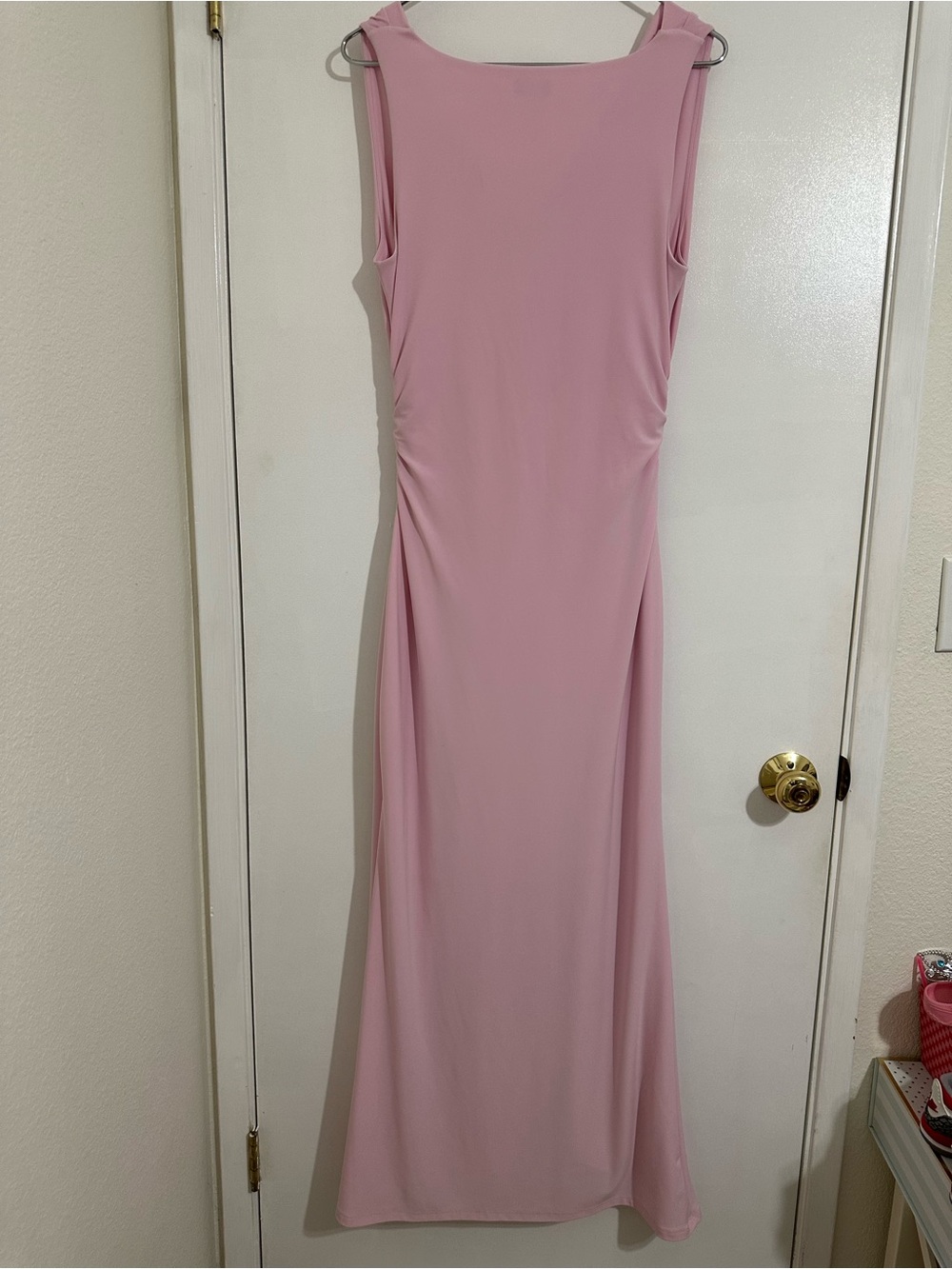 ARITZIA Smooth Matter Tango Sleeveless Cowl Neck Maxi Dress Milkshake Pink EUC - Picture 7 of 13